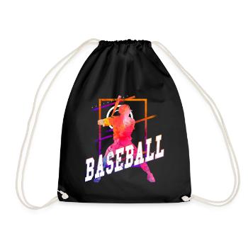 Joueur de baseball Joueur de baseball Vintage Coloré - Sac de sport léger - noir - Devant