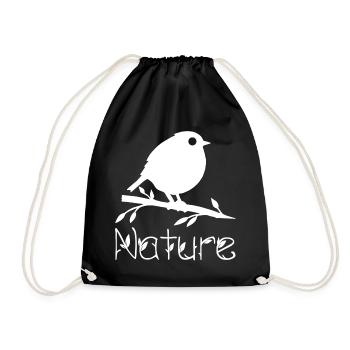 La nature se réveille (blanc) - Sac de sport léger - noir - Devant