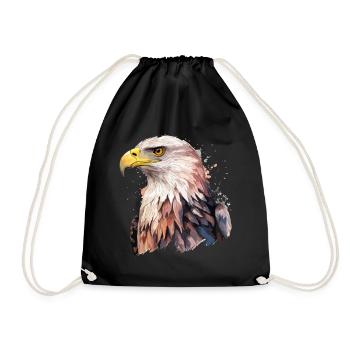 Eagle Head Bird of Prey Bird Animal Nature - Drawstring Bag - black - Front