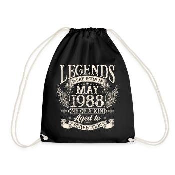Les légendes sont nées en mai 1988 - Sac de sport léger - noir - Devant
