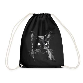 Black Cat Bombay Cat Outfit for - Drawstring Bag - black - Front
