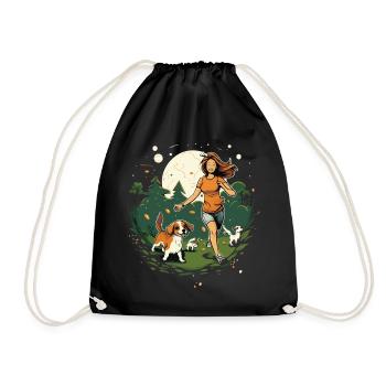 Beagle Mama - Hunde Liebhaberinnen Geschenkidee - Turnbeutel - Schwarz - Vorne
