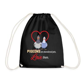 Love the Pigeons Design for Pigeon Lovers - Drawstring Bag - black - Front