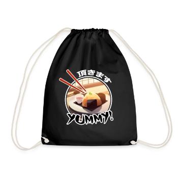 Delicous Japanese Food Onigiri - Anime Shirt - Drawstring Bag - black - Front