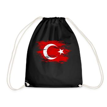 Drapeau de la Turquie utilisé - Sac de sport léger - noir - Devant