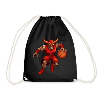 Basketball Teufel - Turnbeutel - Schwarz - Vorne