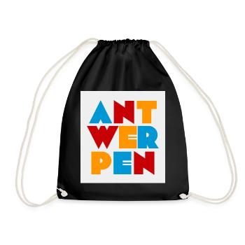 Antwerp, Belgium - Drawstring Bag - black - Front