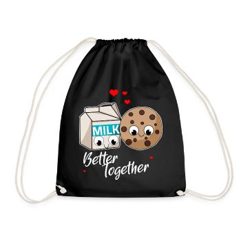Better together - Milk and Cookie love Couple - Turnbeutel - Schwarz - Vorne
