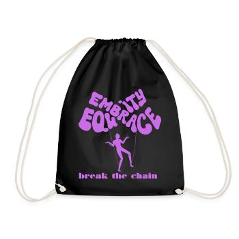 Empowerment Illustration with Balloon Slogan - Drawstring Bag - black - Front