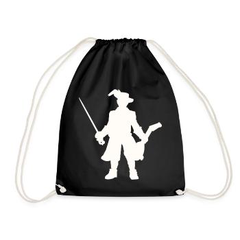 Fantasy Rollenspiel - Barden Silhouetten Design - Turnbeutel - Schwarz - Vorne