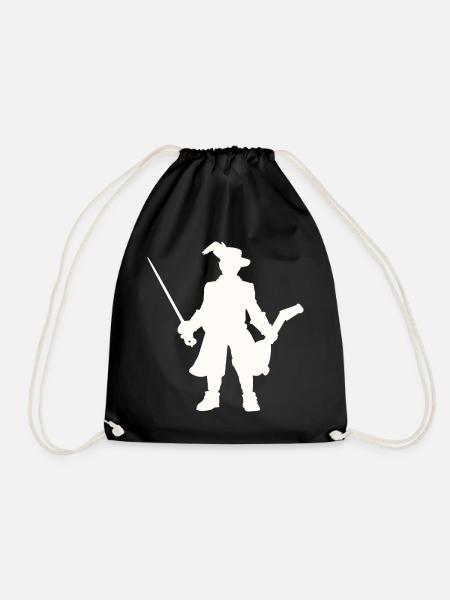 Fantasy Rollenspiel - Barden Silhouetten Design - Turnbeutel - Schwarz