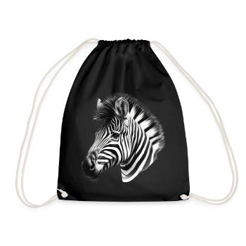 Zebra - Turnbeutel - Schwarz - Vorne