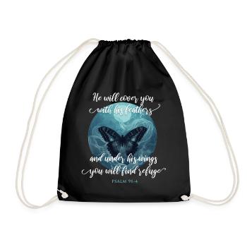 Christian Quote Bible Verse Religious - Drawstring Bag - black - Front