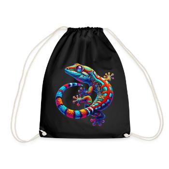 Gecko - Drawstring Bag - black - Front