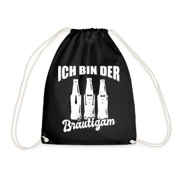 JGA Ich Bin Der Bräutigam Junggesellenabschied - Turnbeutel - Schwarz - Vorne