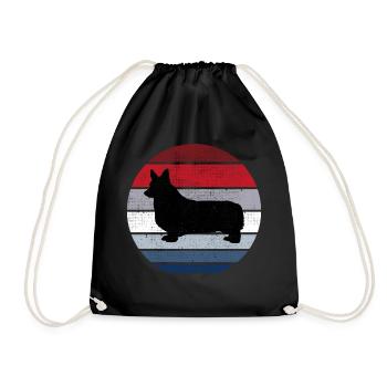 Corgi Rasse Hund Königin Retro Tier Witzig - Turnbeutel - Schwarz - Vorne