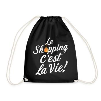 Le shopping c'est la vie humour anniversaire - Sac de sport léger - noir - Devant