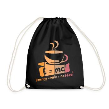 café rétro dictons drôles E = mc2 icône graphique - Sac de sport léger - noir - Devant