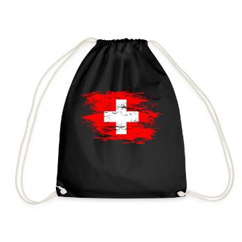 Drapeau suisse utilisé - Sac de sport léger - noir - Devant