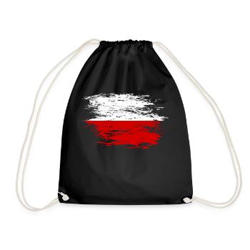 Poland flag used - Drawstring Bag - black - Front