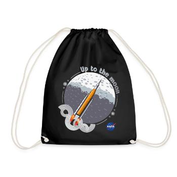 NASA Raketen-Design Up To The Moon - Turnbeutel - Schwarz - Vorne