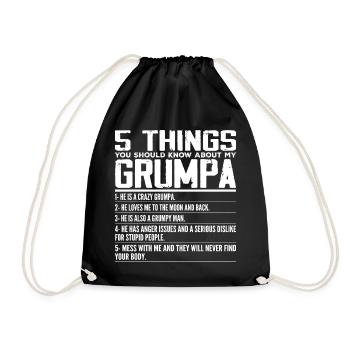 5 Things You Should Know About My Grumpa, Grandpa - Sac de sport léger - noir - Devant