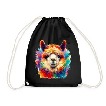 Alpaca - Drawstring Bag - black - Front