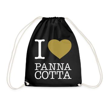 I LOVE PANNA COTTA - Drawstring Bag - black - Front
