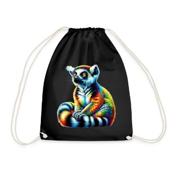 Lemur - Drawstring Bag - black - Front