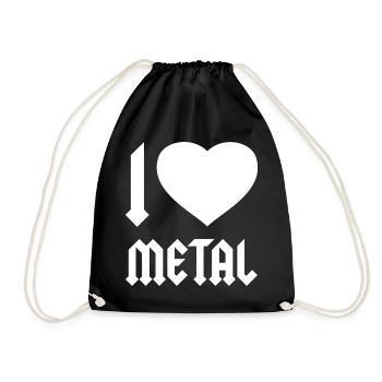 I LOVE HEAVY METAL - Drawstring Bag - black - Front