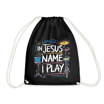 Drums for Jesus - Drawstring Bag - black - Front