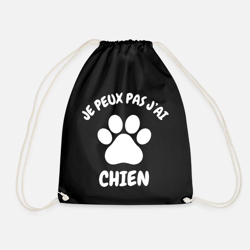 Je peux pas j'ai chien - Sac de sport léger - noir