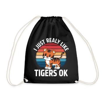 Tiger Animal Zoo Wild Animal - Drawstring Bag - black - Front