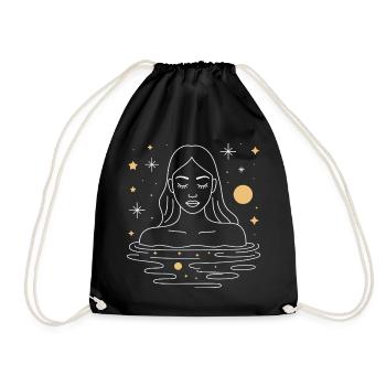 Femme mystique dans l’eau – Minimalisme de la nuit étoilée - Sac de sport léger - noir - Devant