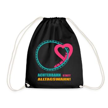 Roller coaster instead of everyday mania - Drawstring Bag - black - Front