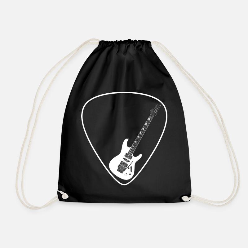 Electric guitar (Strat shape) for dark backgrounds - Drawstring Bag - black