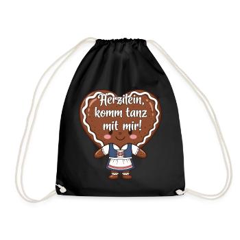Herzilein, come dance with me! - Drawstring Bag - black - Front