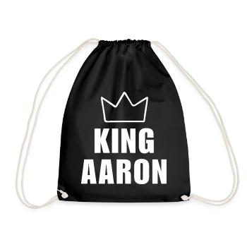 T-shirt Gorille du Roi Aaron – Nom commençant par A - Sac de sport léger - noir - Devant
