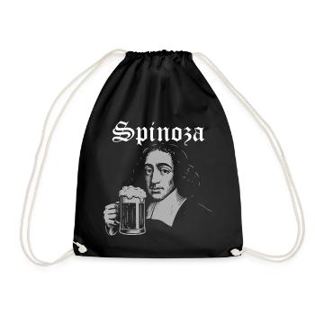 Spinoza Iconic Beer Mug Illustration - Drawstring Bag - black - Front
