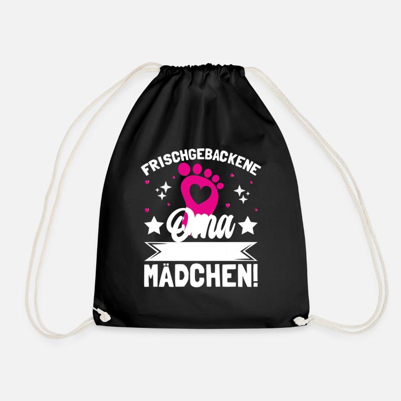 Frischgebackene Oma Es ist ein Mädchen! - Turnbeutel - Schwarz