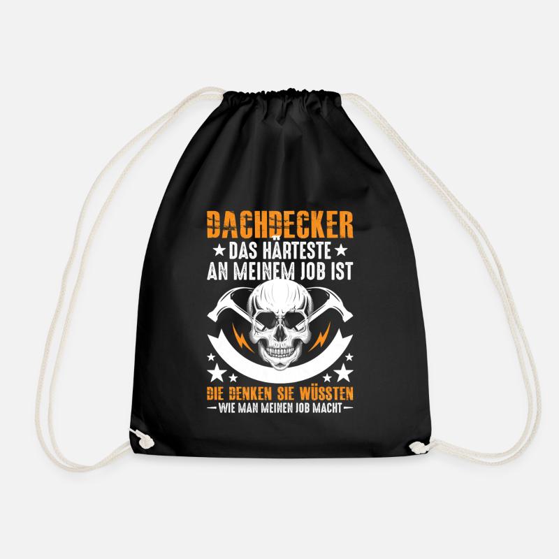 Roofer-The-Hardest - Drawstring Bag - black