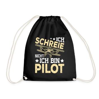 Je ne crie pas, je suis pilote – Funny Flying - Sac de sport léger - noir - Devant