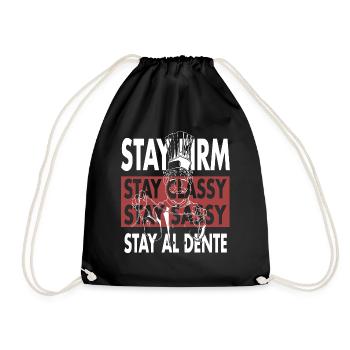 Stay Al Dente- Funny Sassy Chef - Drawstring Bag - black - Front