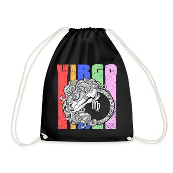 Symbole du signe du zodiaque Vierge - Mandala astrologique - Sac de sport léger - noir - Devant