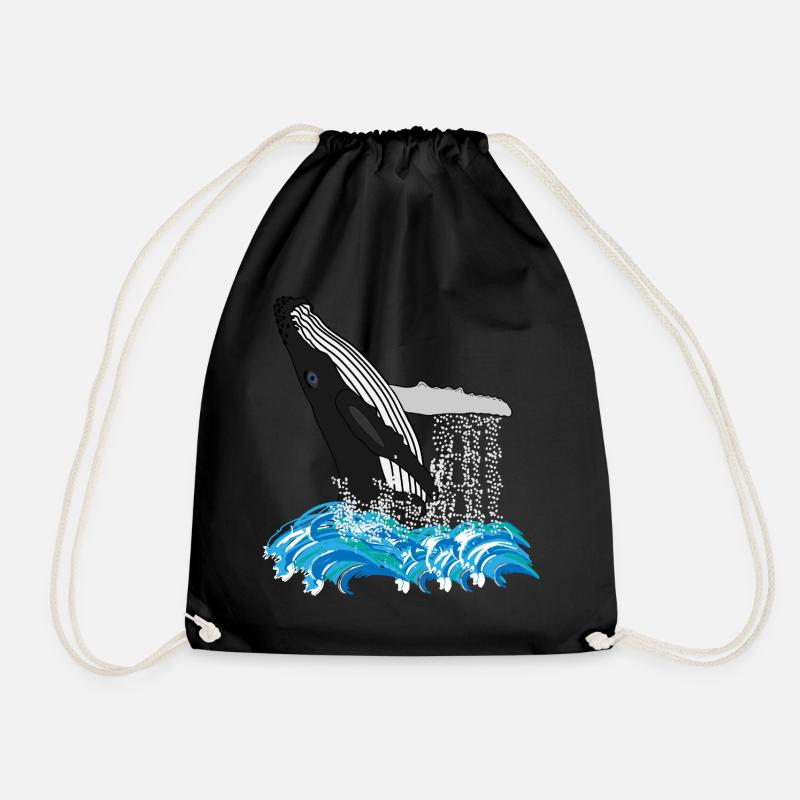 Empreinte de baleine à bosse - Sac de sport léger - noir