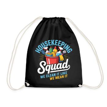 Funny Cleaning Design - Drawstring Bag - black - Front