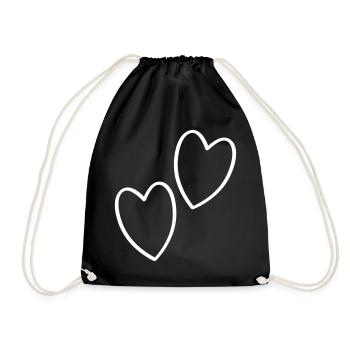 Cœurs Amour - Sac de sport léger - noir - Devant