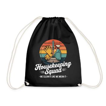 Funny Cleaning Design - Drawstring Bag - black - Front