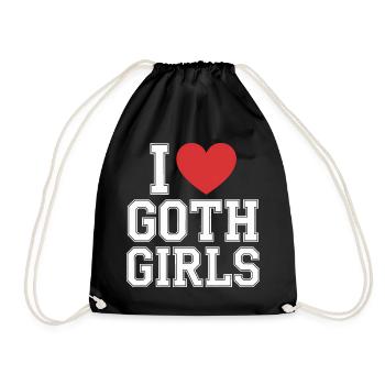 Ich liebe Goth Girls - Turnbeutel - Schwarz - Vorne