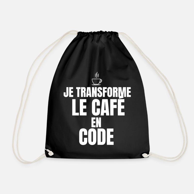 Ich verwandle Kaffee in Code - Turnbeutel - Schwarz